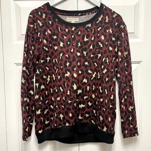 3/15 💚Nordstrom Alexander Jordan crewneck burgundy leopard animal print sweater